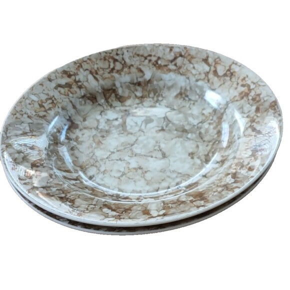 2 Georges Briard Marble Ware Brown Coupe Soup Bowls mid century modern - Picture 7 of 7